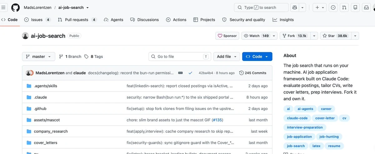 被裁后靠AI刷出20个面试：这个GitHub 2.9万星项目把求职全流程焊死了